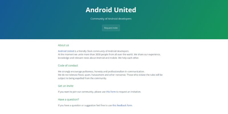 Android United Slack community