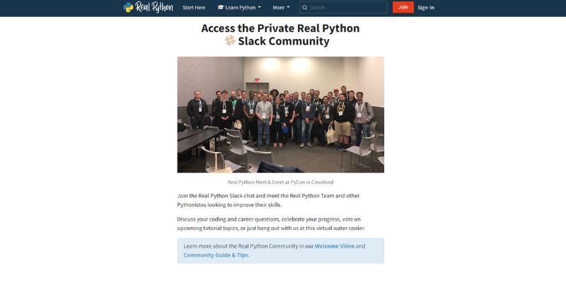 Real Python Slack community