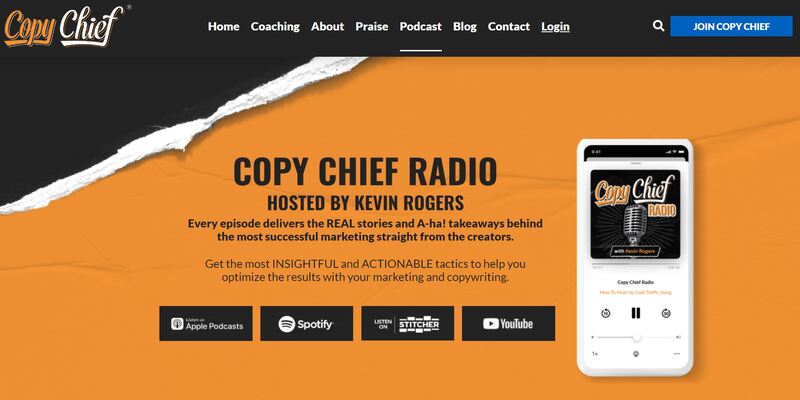 An overview of the Copy Chief Radio Copywriting podcast