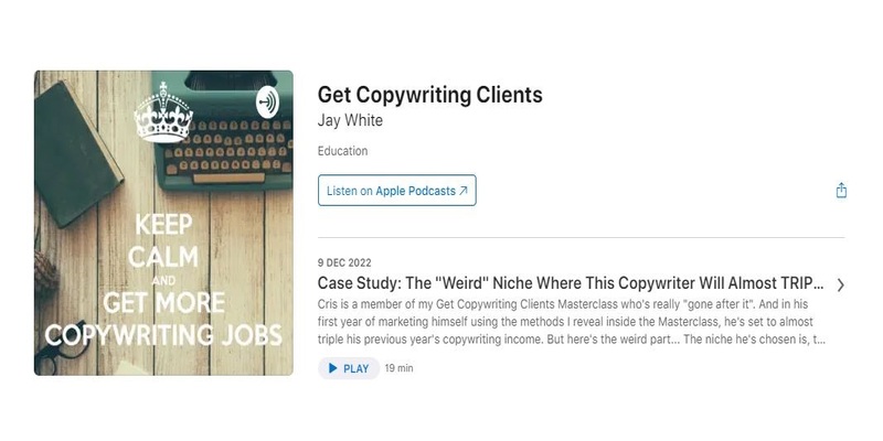An overview of the Get Copywriting Clients podcast