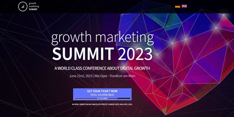 An overview of Growth Marketing Summit 2023 Growth Marketing Conference Main page