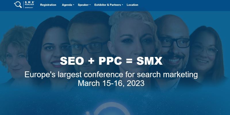 An overview of SMX Muich 2023 Growth Marketing Conference Main page