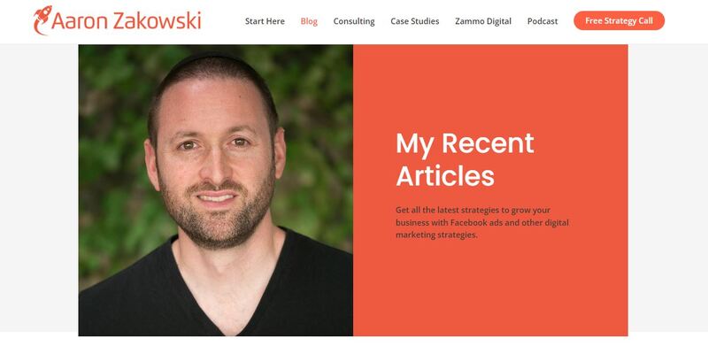 An overview of the Aaron Zakowski Facebook Ads Blog