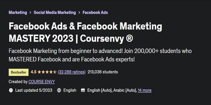 An overview of the Facebook Ads & Facebook Marketing Mastery Guide course 