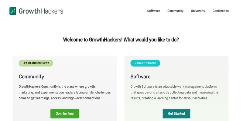 An overview of Growth Hackers marketing newsletter main page