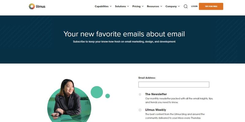 An overview of Litmus marketing newsletter main page