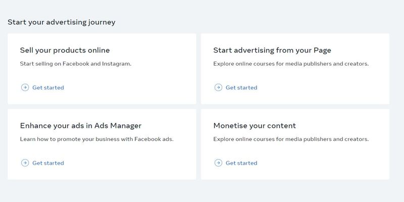 An overview of the Meta Blueprint Start your Advertising journey courses