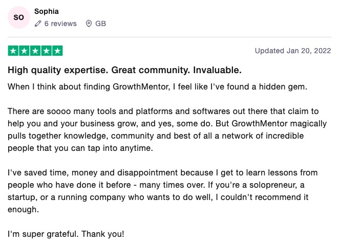 GrowthMentor Review