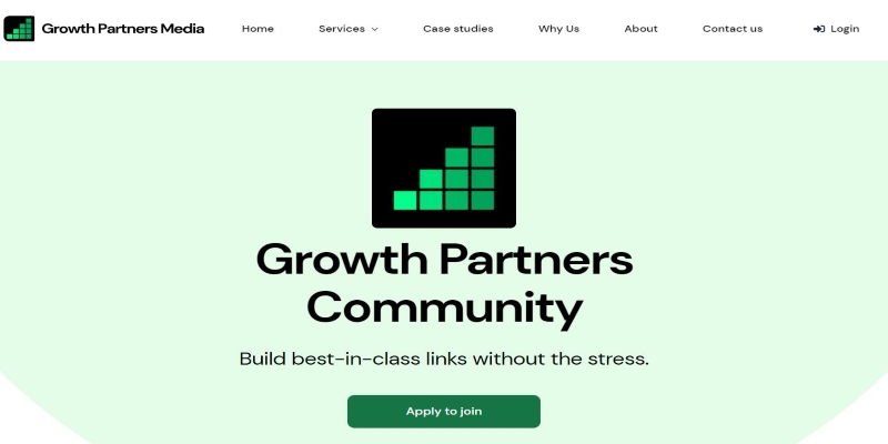 An overview of Growth Partners Marketing Community's main page