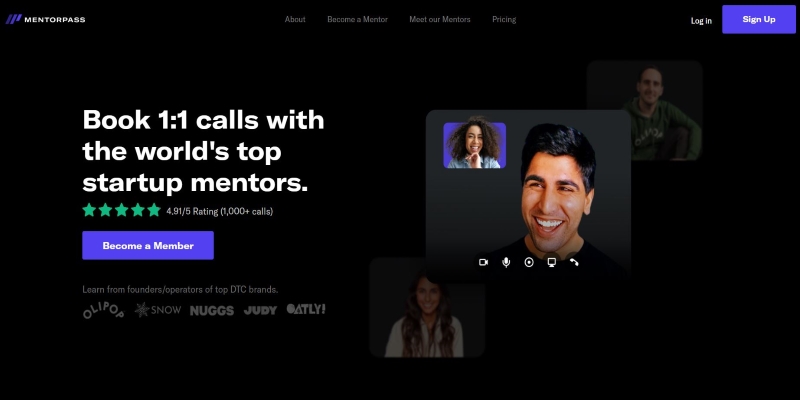 An overview of Mentorpass' online Mentoring Platform main page