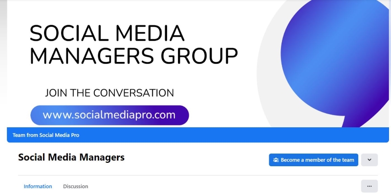 An overview of Social Media Managers Marketing Community's main page