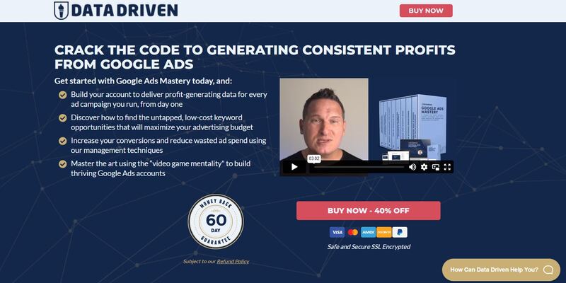 An overview of Datadriven Google Ads course main page