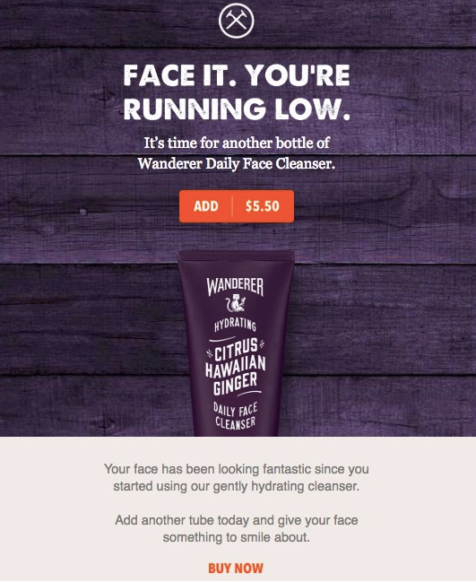 Image from a Dollar Shave Club Replenishment Email
