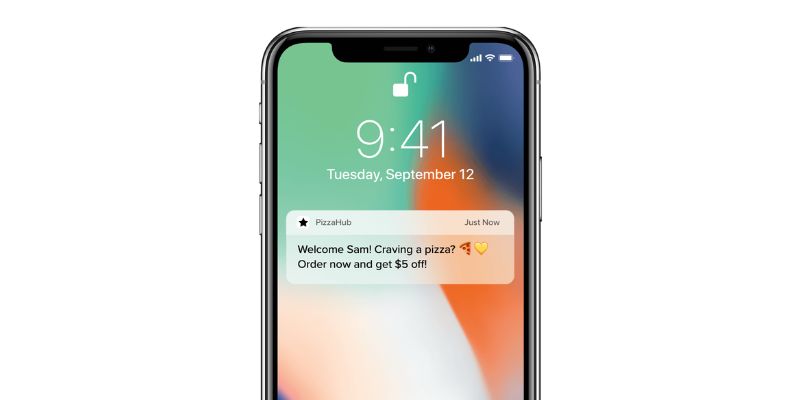 PizzaHub promotional mobile push notifications