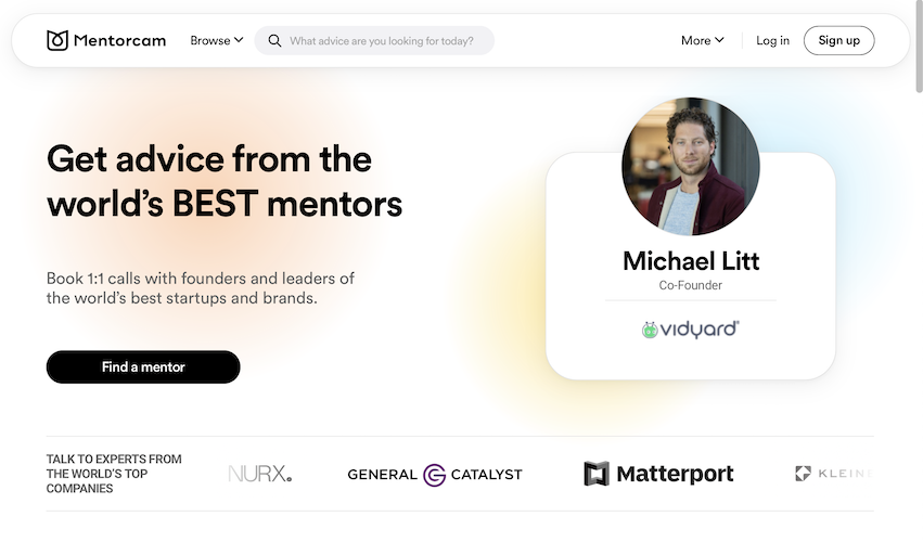 Mentorcam Homepage Screenshot