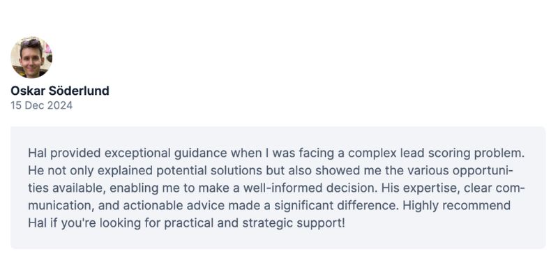 Oskar Soderlund GrowthMentor Review